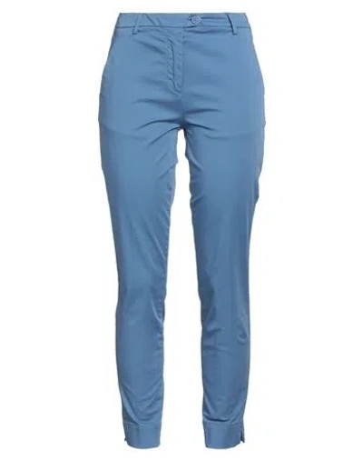 Harmont & Blaine Woman Pants Pastel Blue Size 4 Cotton, Elastane