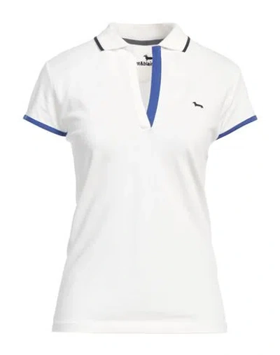 Harmont & Blaine Woman Polo Shirt Ivory Size Xl Cotton, Elastane In White