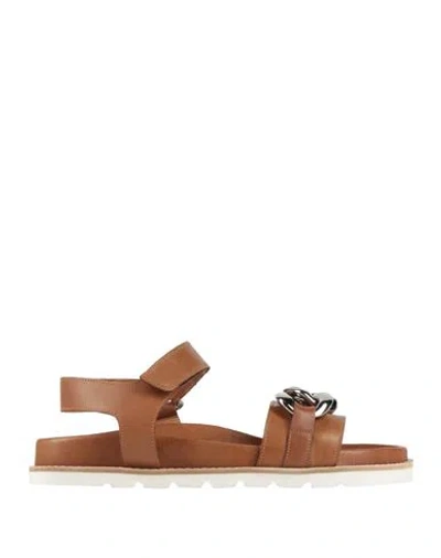 Harmont & Blaine Woman Sandals Brown Size 10 Leather