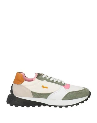 Harmont & Blaine Woman Sneakers Green Size 10 Leather, Textile Fibers In Multi