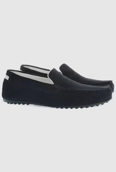 Harmontblaine Moccasins In Suede Blue Man In Other