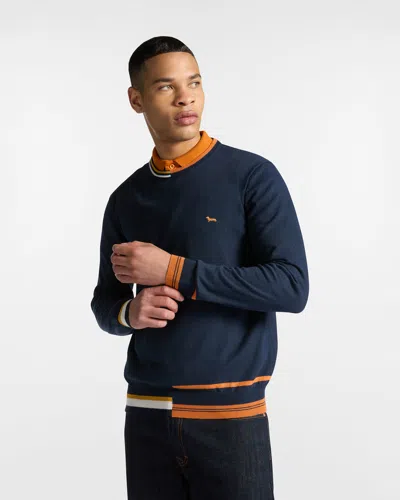 Harmontblaine Pullover Man Blue Navy In Multi