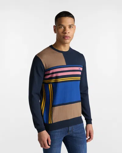 Harmontblaine Pullover Man Blue Navy In Multi