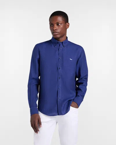 Harmontblaine Pure Linen Regular Fit Man Blue Night In Other