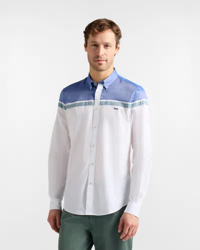 Harmontblaine Shirt With Contrasts Regular Fit White Man In Other