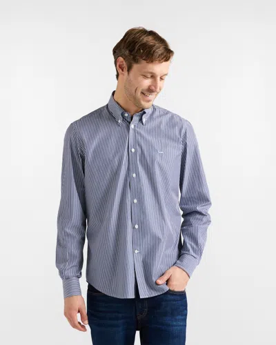 Harmontblaine Striped Shirt Regular Fit Man Blue Marine In Other