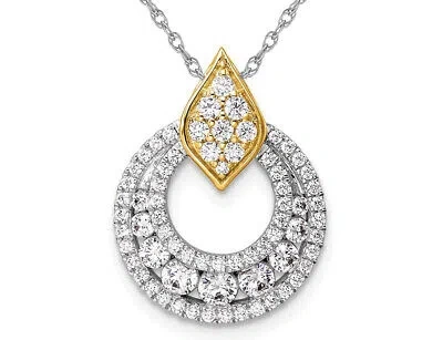 Pre-owned Harmony 4/5 Carat (ctw H-i, I1-i2) Lab-grown Diamond Circle Pendant 14k Gold In White Yellow