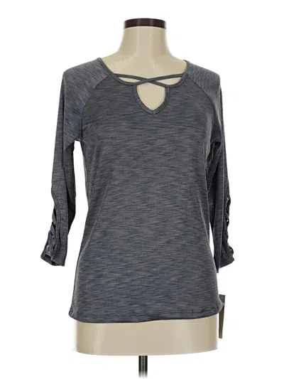 Pre-owned Harmony And Balance 3/4 Sleeve T-shirt In Gray