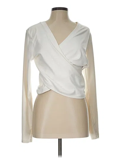 Pre-owned Harmony And Balance Long Sleeve Blouse In Ivory