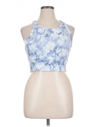 Pre-owned Harmony And Balance Tank Top Blue Halter Neckline Tops