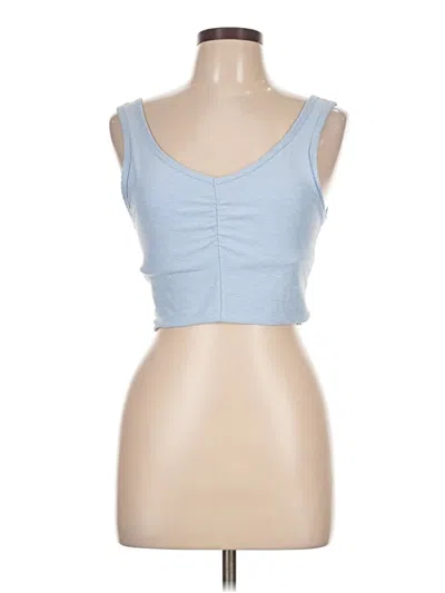 Pre-owned Harmony And Balance Tank Top Blue Strapless Neckline Tops