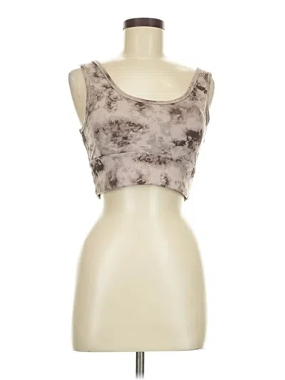 Pre-owned Harmony And Balance Tank Top Brown Strapless Neckline Tops