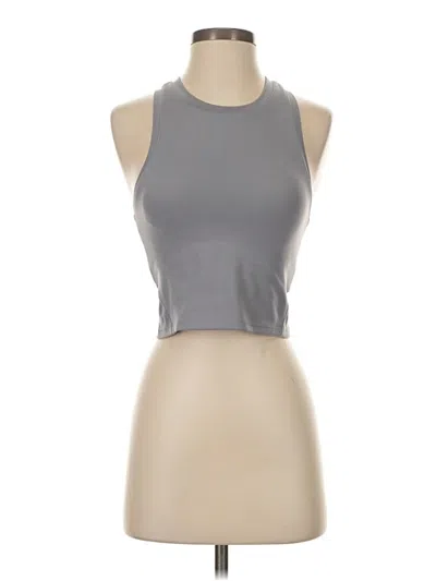 Pre-owned Harmony And Balance Tank Top Gray Halter Neckline Tops