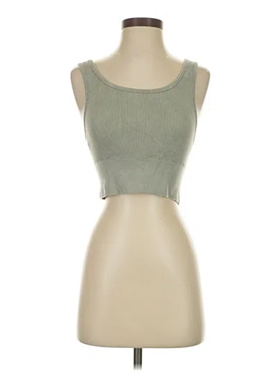 Pre-owned Harmony And Balance Tank Top Green Strapless Neckline Tops