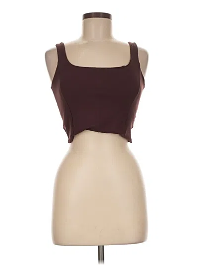 Pre-owned Harmony And Balance Tube Top Brown Strapless Neckline Tops