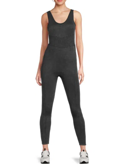 Harmony And Balance Women's Seamless Sculpted Ribbed Knit Bodysuit Jumpsuit