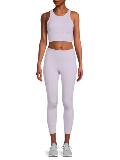 Harmony Balance Women's 2-piece Cropped Tank Top & Leggings Set In Orchid Pet
