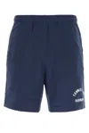 Harmony Navy Blue Cotton Bermuda Shorts In Blue