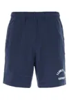 Harmony Navy Blue Cotton Bermuda Shorts In Blue