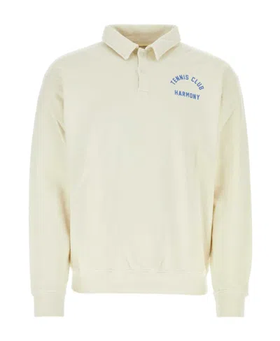 Harmony Paris Logo-print Cotton Polo Shirt In White