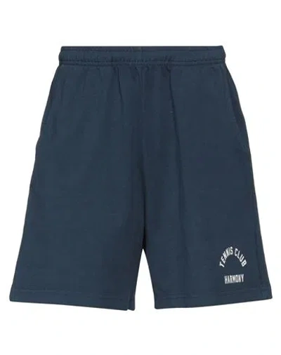 HARMONY PARIS HARMONY PARIS MAN SHORTS & BERMUDA SHORTS NAVY BLUE SIZE L COTTON