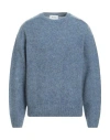 Harmony Paris Man Sweater Azure Size L Virgin Wool In Blue