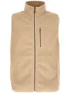 Harmony Paris Sleeveless Zipper Vest In Brown