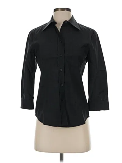 Pre-owned Harold's 3/4 Sleeve Button Down Shirt In Black