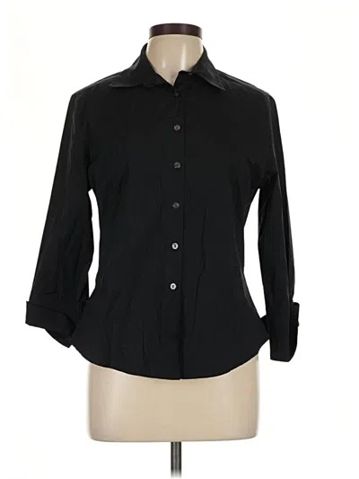 Pre-owned Harold's 3/4 Sleeve Button Down Shirt In Black