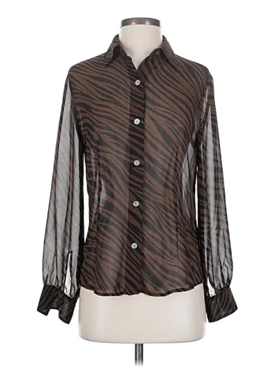 Pre-owned Harold's Long Sleeve Blouse In Brown
