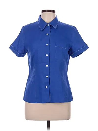 Pre-owned Harold's Short Sleeve Blouse In Blue