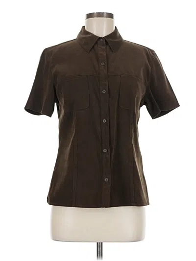 Pre-owned Harold's Short Sleeve Blouse In Brown