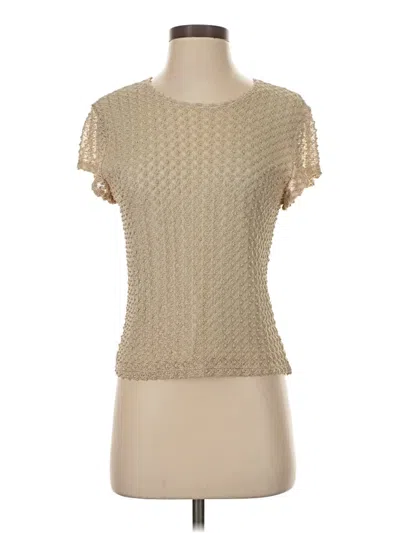 Pre-owned Harold's Short Sleeve Top Ivory Square Neckline Tops In White