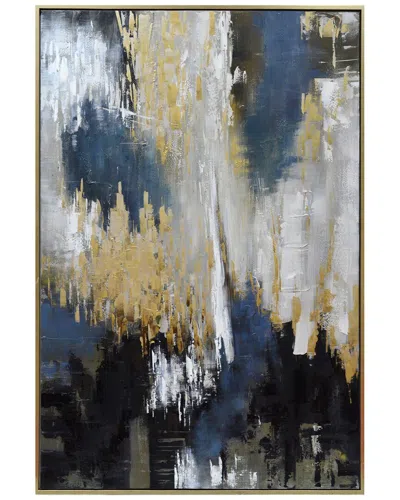 Harp & Finial Apollo Framed Canvas Art- Small - Hand Painted Abstract - Multicolored