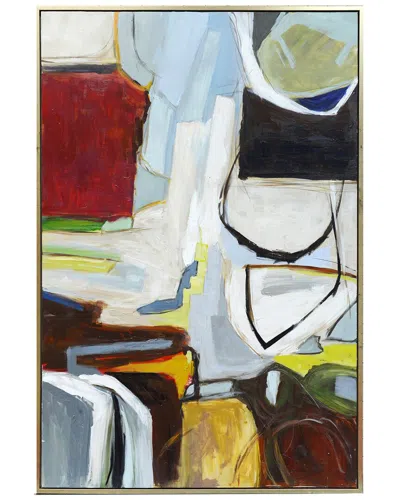 Harp & Finial Ares Framed Canvas Art- Small - Hand Painted Abstract - Multicolored