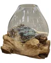 Harp & Finial Bali Natural Glass Bowl - Natural Root & Glass In Brown