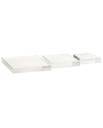 Harp & Finial Set Of 3 Lismore Crystal Trays Risers
