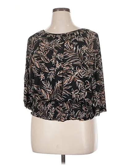 Pre-owned Harper 3/4 Sleeve Blouse In Black