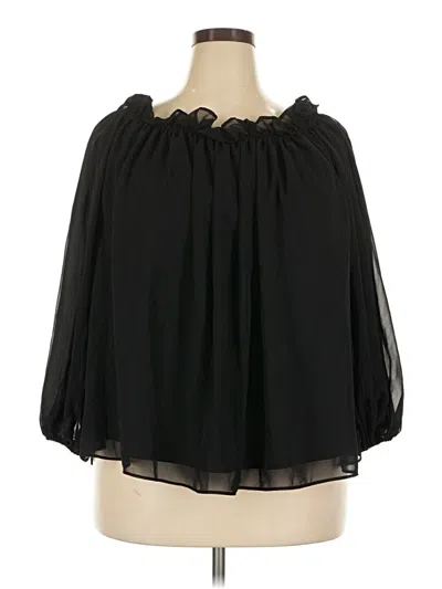 Pre-owned Harper 3/4 Sleeve Blouse In Black