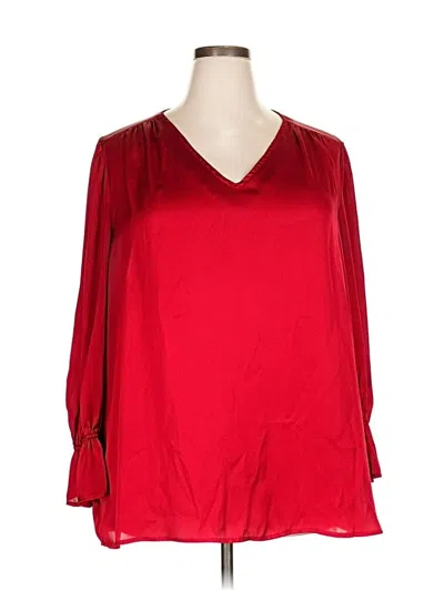 Pre-owned Harper 3/4 Sleeve Blouse In Red