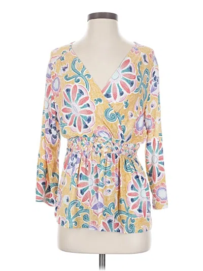 Pre-owned Harper 3/4 Sleeve Blouse In Yellow