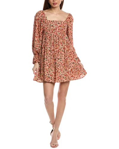 Harper Baby Doll Mini Dress In Beige