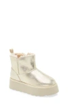 Harper Canyon Kid's Ezra Faux Fur Lined Platform Bootie In Gold Metallic