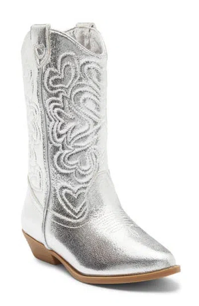 Harper Canyon Kids' Camryn Western Boot In Silver