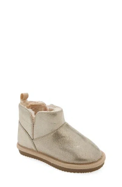 Harper Canyon Kids' Emmerson Faux Shearling Lined Bootie In Gold Metallic