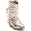 Harper Canyon Kids' Fringe Metallic Western Boot In Gold