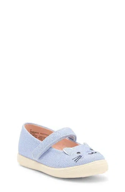 Harper Canyon Kids' Kitty Cat Mary Jane Flat In Blue Sparkle