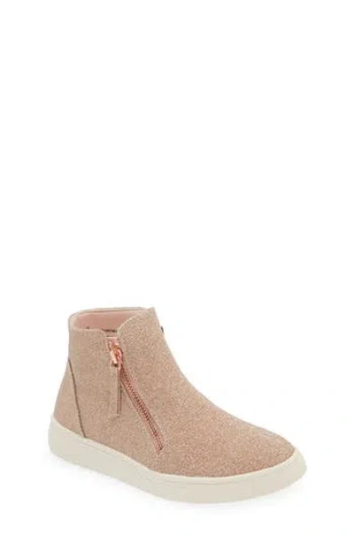 Harper Canyon Kids' Londyn Zip Sneaker Bootie In Rose Gold