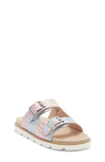 Harper Canyon Kids' Norra Glitter Slide Sandal In Multi