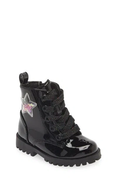 Harper Canyon Kids' Rheaa Star Lace-up Boot In Black ModeSens